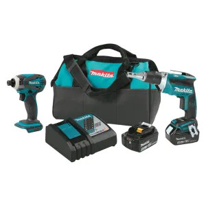 Makita XT256MB Makita 18V LXT Lithium-Ion Cordless Impact Driver and Screwdriver Combo Kit with 4.0Ah Batteries, Charger, and Tool Bag - XT256MB