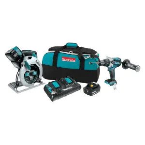 Makita XT259PMB Makita 18V LXT Lithium-Ion Cordless Hammer Driver-Drill and Circular Saw Combo Kit with 4.0Ah Batteries, Charger, and Tool Bag - XT259PMB