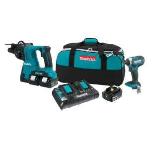 Makita XT264PM Makita 18V LXT Lithium-Ion Cordless Impact Driver and Combination Hammer Combo Kit (4.0Ah) - XT264PM