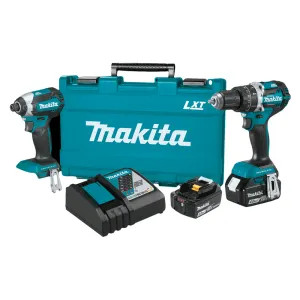Makita XT269M Makita 18V Lithium-Ion Brushless Cordless Hammer Driver-Drill and Impact Driver Combo Kit with 2-Pack 4.0Ah Battery, Charger, and Bag - XT269M