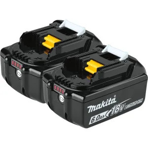 Makita BL1860B-2 Makita 18V LXT 2-Pack 6.0Ah Lithium-Ion Battery - BL1860B-2