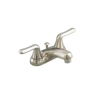 American Standard 2275.505.295 American Standard Colony Soft Two Lever Handles Satin Nickel Centerset Bathroom Faucet with Pop-Up Hole and Rod, 1.2 GPM, Less Drain - 2275.505.295