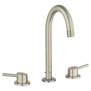 Grohe 20217ENA Grohe Concetto L-Size Two-Handle Widespread Vessel Brushed Nickel Bathroom Faucet, 1.2 GPM, WaterSense, Lever Handles, Three-Holes - 20217ENA