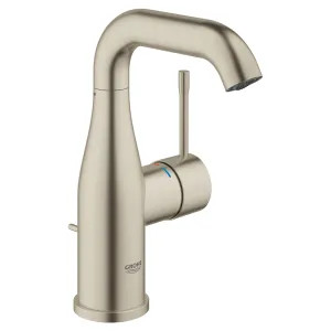 Grohe 23485ENA Grohe Essence One-Handle M-Size Brushed Nickel Bathroom Faucet, 1.2 GPM, WaterSense Certified, SilkMove, Anti-Scald - 23485ENA