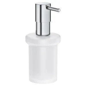 Grohe 40394001 Grohe Essentials Wall Mount Soap Dispenser, Round, Glass/Metal, Less Holder, StarLight Chrome - 40394001