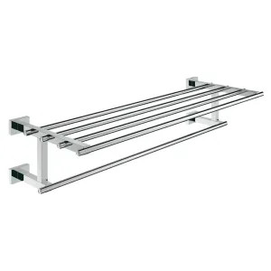 Grohe 40512001 Grohe Essentials Cube Multi-Towel Rack with Towel Bar, Square, Starlight Chrome - 40512001