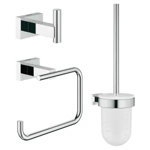 Grohe 40757001 Grohe 40757001 Essentials Cube City Restroom Accessories Set, Starlight Chrome
