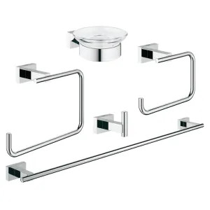 Grohe 40758001 Grohe 40758001 Cube Master Bathroom Accessories Set, Starlight Chrome