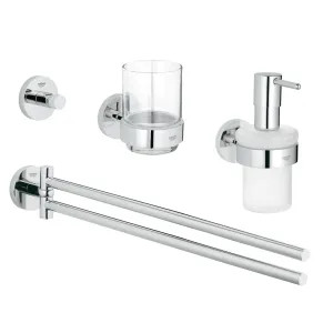 Grohe 40846001 Grohe 40846001  Essentials Master Bathroom Accessories Set 4-in-1, Starlight Chrome 