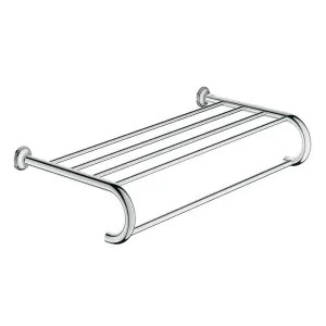 Grohe 40660001 Grohe Essentials Multi-Towel Rack with Towel Bar, Round, Curved Design, Starlight Chrome - 40660001