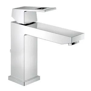 Grohe 23670000 Grohe Eurocube One-Handle StarLight Chrome M-Size Bathroom Faucet with Drain Assembly, Solid Brass Body, QuickFix, Lever Handle - 23670000