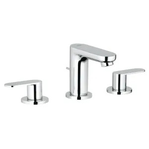 Grohe 2019900A Grohe Eurosmart Cosmopolitan StarLight Chrome S-Size Two-Handle Widespread Bathroom Faucet, 1.2 GPM, WaterSense, Lever Handles, Three-Holes - 2019900A
