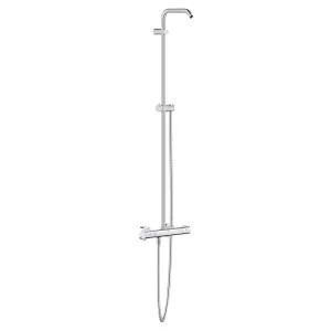 Grohe 26421000 Grohe Tempesta Thermostatic Wall-Mount Shower System with 59in Metal Shower Hose, ADA-Compliant, StarLight Chrome - 26421000
