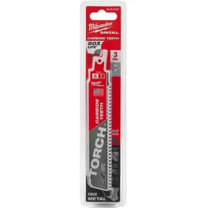 Milwaukee 48-00-5301 Milwaukee 3-piece Sawzall 7TPI Torch Carbide Teeth 6