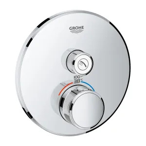 Grohe 29136000 Grohe Grohtherm SmartControl Round 1-Function Diverter Valve Trim, StarLight Chrome - 29136000