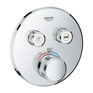 Grohe 29137000 Grohe Grohtherm SmartControl Round 2-Function Diverter Valve Trim, StarLight Chrome - 29137000