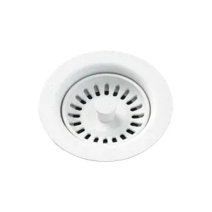 Elkay LKQS35WH Elkay Polymer Drain Fitting with Removable Basket Strainer and Rubber Stopper White - LKQS35WH