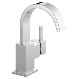 Delta 553LF Delta Vero High-Arc Deck-Mount Chrome Lavatory Faucet, Metal Pop-Up, 1.2 GPM, Single-Handle, Lever Handle - 553LF
