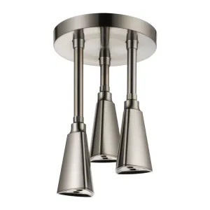 Delta 57140-SS25 Delta H2Okinetic Single-Setting Adjustable Pendant Raincan Shower Head, WaterSense, 2.5 GPM, Stainless - 57140-SS25