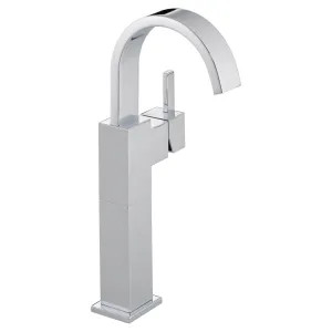 Delta 753LF Delta Vero High-Arc Deck-Mount Chrome Vessel Lavatory Faucet, Less Drain, 1.2 GPM, Single-Handle, Lever Handle - 753LF