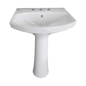Kohler 2362-8-0 Kohler Cimarron Rectangular White Pedestal Bathroom Sink with 8