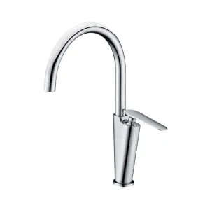 Alfi AB3600-PC ALFI Single-Handle Gooseneck Bathroom Faucet, Lever Handle, Hot and Cold, Deck Mounted, Polished Chrome - AB3600-PC