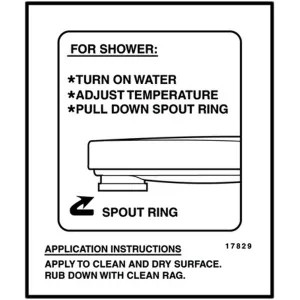 Delta RP17829 Delta RP17829 Wall Decal Decal for Tub Spout w/ Pull-Down Diverter