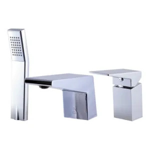 Alfi AB2464-PC ALFI Roman Tub Faucet, with 1.5 GPM Handheld Shower, 2.9 GPM Tub Spout, Lever Handle, Polished Chrome - AB2464-PC