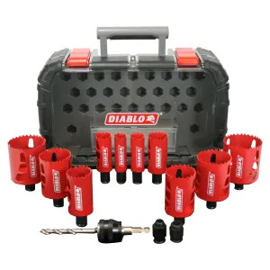 Diablo DHS14SGP Diablo 14-Piece General Purpose Bi-Metal Hole Saw Set - DHS14SGP