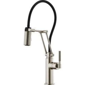 Brizo 63243LF-SS F-PN Brizo Litze Brilliance Stainless Articulating Faucet with Knurled Handle - 63243LF-SS