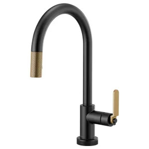 Brizo 64044LF-BLGL Brizo Litze Matte Black/Brilliance Luxe Gold One Handle Pulldown Kitchen Faucet with SmartTouch Technology, MagneDock, 1.8 GPM - 64044LF-BLGL