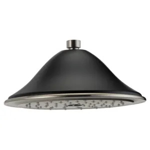 Brizo RP52090NKBL-2.5 Brizo Traditional 9in Single-Function Raincan Shower Head with Touch-Clean Nozzles, Round, 2.5 GPM, Luxe Nickel/Matte Black - RP52090NKBL-2.5