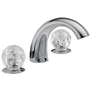 Delta 2705-SS Delta Classic Two-Handle Roman Tub Faucet, Low Arc Spout, Crystal Knob Handles, Stainless - 2705-SS