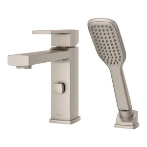 Pfister RT6-2DAK Pfister Deckard Single-Handle Roman Tub Faucet with 1.8 GPM Hand Shower, Lever Handle, Pforever Seal, Brushed Nickel - RT6-2DAK