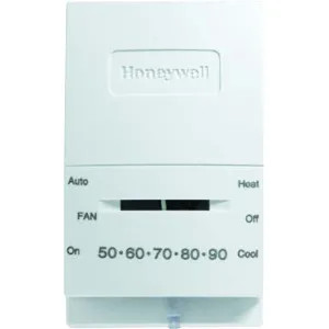 Honeywell T834N1002 Honeywell Home Mercury-Free Thermostat with 1 Heat and 1 Cool Conventional Systems and Heat Pumps with No Auxiliary Heat, Premier White - T834N1002