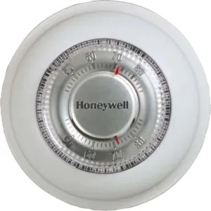 Honeywell T87K1007 Honeywell Round Manual Non-Programmable Thermostat with Fahrenheit Plate, Heat Only, Premier White - T87K1007