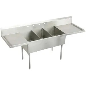 Elkay WNSF8345LR2 Elkay WNSF8345LR2 Triple Bowl Stainless Steel Scullery Sink