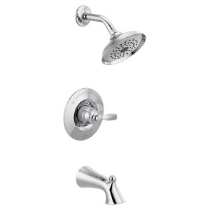 Delta T14432 Delta Woodhurst Monitor 14 Series Single-Handle Tub/Shower Faucet with Rain Showerhead, Touch-Clean, 1.75 GPM, Lever Handle, Chrome - T14432