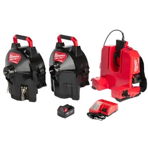 Milwaukee 2775C-222 Milwaukee M18 Switch Pack Sectional Drum Machine Drain Cleaning Kit, 2 Drums - 2775C-222