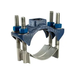JCM Industries 406-0905X14IP JCM Industries 8in x 2in Stainless Steel Double Strap Saddle - 406-0905X14IP
