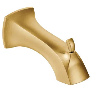 Moen 161955BG Moen Voss 7-3/4-inch Wall Mounted Brushed Gold Diverter Tub Spout, 1/2-inch Connection Size, Slip Fit - 161955BG