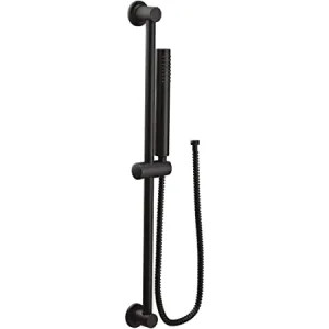 Moen 3887EPBL Moen Single-Function Hand Shower with 30in Slide Bar, Eco-Performance, 1.75 GPM, WaterSense-Certified, Matte Black - 3887EPBL