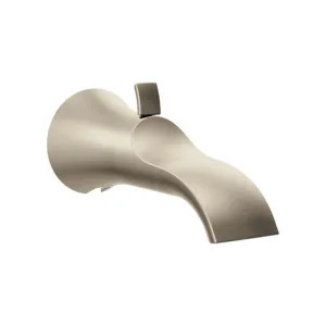 Moen S3835BN Moen Doux Wall Mounted Brushed Nickel Diverter Tub Spout, 1/2-inch Connection Size, Slip Fit - S3835BN