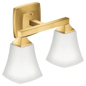 Moen YB5162BG MOEN YB5162BG CSI VOSS TWO GLOBE BATH LIGHT SCONCE BRUSHED GOLD