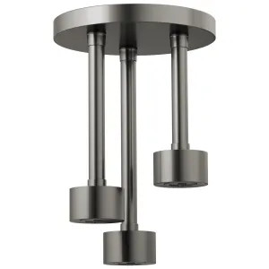 Brizo 81335-SL Brizo Essential H2Okinetic Pendant Raincan Shower Head, Single-Function, Linear, Round, 1.75 GPM, Ceiling-Mount, WaterSense, Luxe Steel - 81335-SL