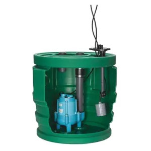 Little Giant 509687 Little Giant 9JP2V2D Pit & Plus JR Submersible 1-Phase Sewage Pump Package, 0.4 HP, 24