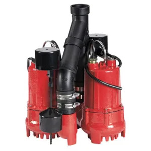 Red Lion 14942771 Red Lion Dual Sump Pump System, 1/3 HP, 115V, Submersible, Cast Iron, 10' Cord, 1-1/2
