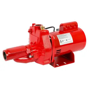 Red Lion 602136 Red Lion Premium Cast Iron Convertible Jet Pump with Pressure Gauge, 1/2 HP, 115/230V, 14.2 GPM, 1