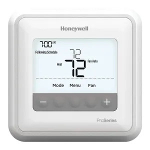 Honeywell TH4110U2005 Honeywell  T4 Pro White Programmable Thermostat, 1 Heat/1 Cool, Battery Powered - TH4110U2005