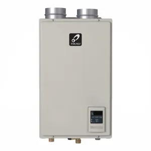 Takagi T-H3M-DV-N Takagi Natural Gas Tankless Water Heater, Condensing, Indoor, 120,000 BTU, Ultra-Low NOx, 1/2-inch NPT Connection - T-H3M-DV-N